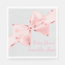 Elegant Pink Coquette Bow Girl Baby Shower