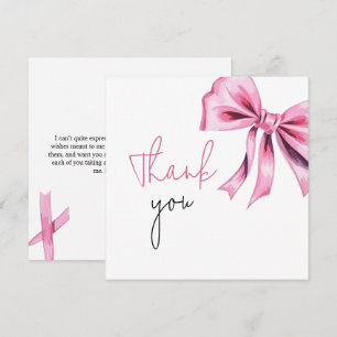 Elegant Pink Coquette Bow Sweet 16 Birthday Thank You Card