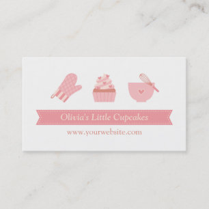 Elegant Pink Cupcake Bakery Baker Business Card