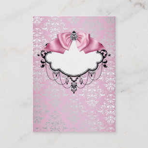 Elegant Pink Damask Business Card Template