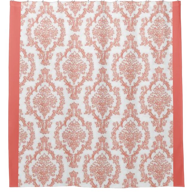 Elegant Pink Damask Shower Curtain (Front)