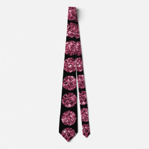 Elegant Pink Diamond Gem Pattern Tie