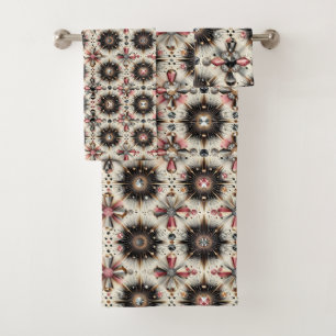 Elegant Pink Diamond Mid Century Modern Towel Set