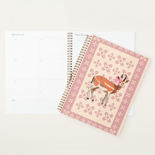 Elegant Pink Doe-patterned Christmas  (Devant avec enveloppe)