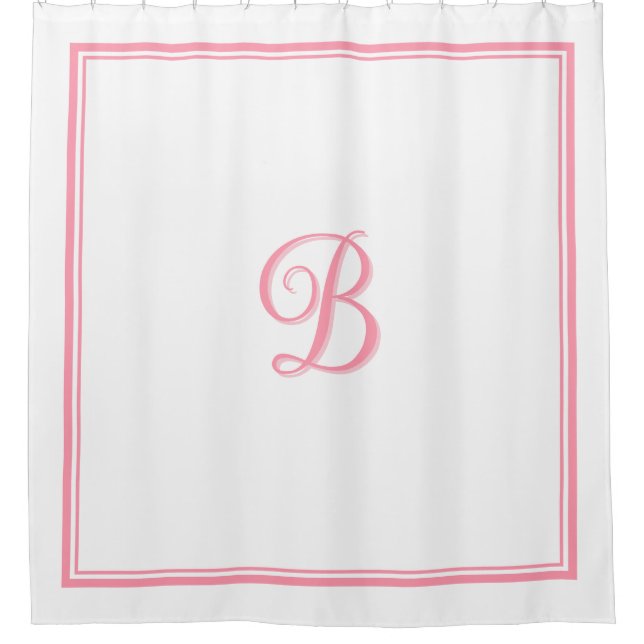Elegant Pink Double Border Script Monogram  (Front)