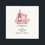 Elegant Pink Double Celebration Joint Birthday Napkin<br><div class="desc">Double the joy, double the sparkle! This joint birthday napkin is designed for those unforgettable moments shared between two celebrants. With a soft white backdrop and charming pink watercolor artwork of a champagne bottle and two glasses, it’s a tasteful way to announce a celebration. The headline “It’s a Double Celebration”...</div>
