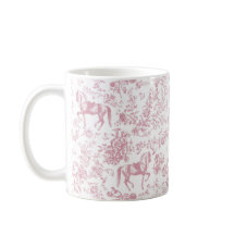 Elegant Pink Equestrian Floral Toile 