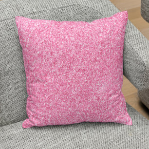 Elegant Pink Faux Glitter & Sparkles Throw Pillow
