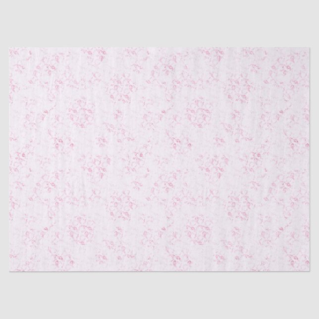 Elegant Pink Filigree Minimal Rough Luxe Tissue Paper (Front)