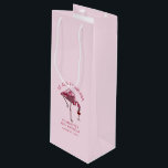 Elegant Pink Flamingo 50th Birthday Novelty Wine Gift Bag<br><div class="desc">Cute personalized 50th birthday party flamingo gag wine gift bag. Add your name and message by clicking on the "Personalize" button to create a unique party swag for your celebration. Makes a perfect keepsake for guests to remember this special milestone.</div>