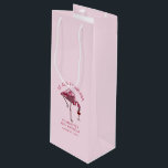 Elegant Pink Flamingo 50th Birthday Novelty Wine Gift Bag<br><div class="desc">Cute personalized 50th birthday party flamingo gag wine gift bag. Add your name and message by clicking on the "Personalize" button to create a unique party swag for your celebration. Makes a perfect keepsake for guests to remember this special milestone.</div>