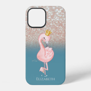 Elegant Pink Flamingo Crown Princess,Bokeh iPhone 12 Case
