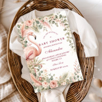 Elegant Pink Flamingo Safari Baby Shower