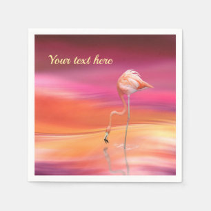 Elegant Pink Flamingo Surreal Pastels Personalize Napkin