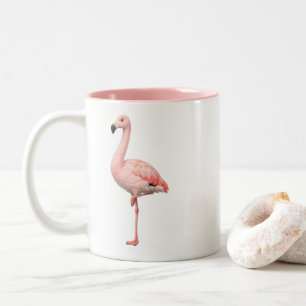 Elegant Pink Flamingo Two-Tone Tropical Coffee Mug