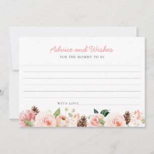 Elegant Pink Floral Advice and Wishes Card