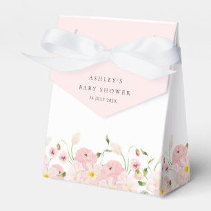 Elegant Pink Floral Baby Shower Favor Box