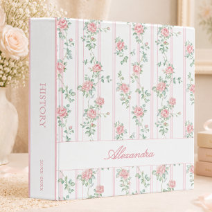 Elegant Pink Floral Binder