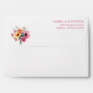 Elegant Pink Floral Bouquet Envelope