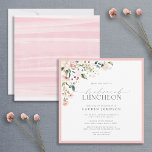 Elegant Pink Floral Bridal Luncheon Invitation<br><div class="desc">The Elegant Pink Floral Bridal Luncheon Invitation is a modern way to celebrate and thank your bridesmaids a few days before the wedding, for all the help they've given you with your wedding. This invitation design features a floral bouquet of soft, watercolor roses in shades of blush pink, peach, and...</div>