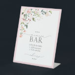 Elegant Pink Floral Bridal Shower Mimosa Bar Pedestal Sign<br><div class="desc">Designed to coordinate with my Elegant Pink Watercolor Floral Bridal Shower Suite, this gorgeous bridal shower Mimosa Bar pedestal sign features a floral bouquet of soft, watercolor roses in shades of blush pink, peach, and white, with lush green botanical leaves in shades of love and eucalyptus, and bordered in pink....</div>