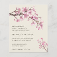 Elegant Pink Floral Budget Wedding Invitation