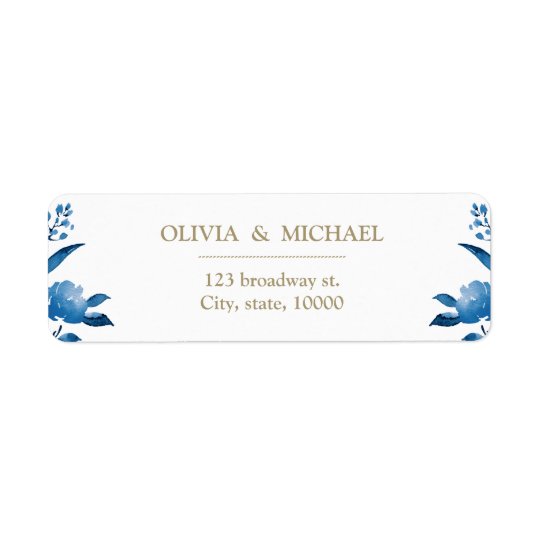 Elegant pink floral Chinoiserie return address Return Address Label