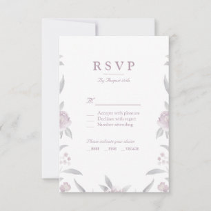 Elegant pink floral Chinoiserie Wedding RSVP Card