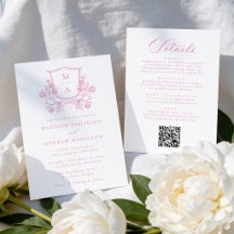 Elegant Pink Floral Crest All in One Wedding