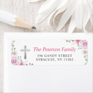 Elegant Pink Floral Cross