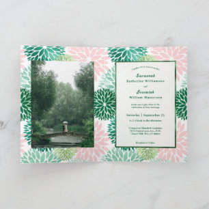 Elegant Pink Floral Customizable Bifold Wedding Invitation