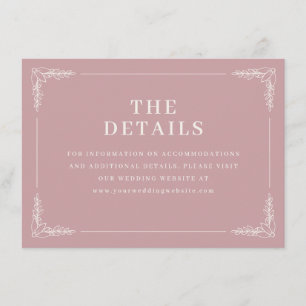Elegant Pink Floral Details Enclosure Card