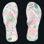 Elegant Pink Floral Flip Flops<br><div class="desc">Delicate and sweet floral illustration perfect for spring, summer, as well as for bride, bridesmaids, mother of the bride, mother of the groom, maid of honour, flower girl gifts, and more!</div>