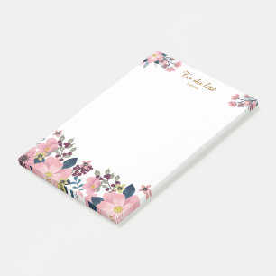Elegant Pink Floral Frame Post-it Notes