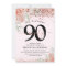 Elegant Pink Floral & Glitter 90th Birthday Party