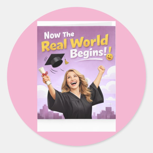 Elegant Pink Floral Graduation Party sticker (Front)