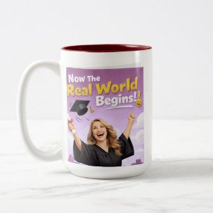 Elegant Pink Floral Graduation Party watch Two-Tone Coffee Mug