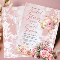 Elegant Pink Floral High Tea Bridal Shower