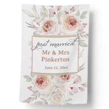 Elegant Pink Floral Just Married