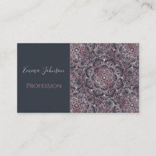 Elegant Pink Floral Mandala Design Business Card
