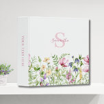 Elegant Pink Floral Meadow Personalized Binder<br><div class="desc">Elegant pink floral meadow personalized binder. Pretty,  whimsical summer watercolor wildflower design. Easy to change the monogram,  name and add your own text to the spine. Perfect for school or office.</div>