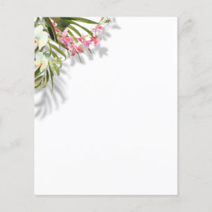 Elegant Pink Floral Palms Shadows Beach Wedding