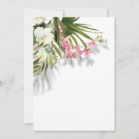 Elegant Pink Floral Palms Shadows Beach Wedding