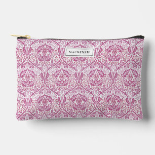 Elegant Pink Floral Pattern Accessory Pouch