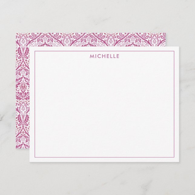 Elegant Pink Floral Pattern Card (Front/Back)