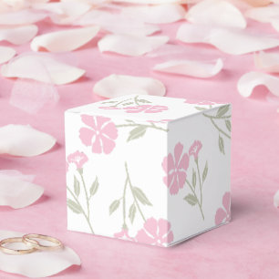 Elegant Pink Floral Pattern Classic Favor Boxes