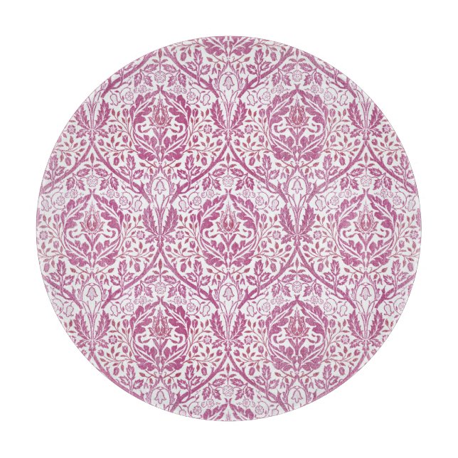 Elegant Pink Floral Pattern Cutting Board (Front)