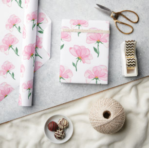 Elegant Pink Floral Pattern Wrapping Paper