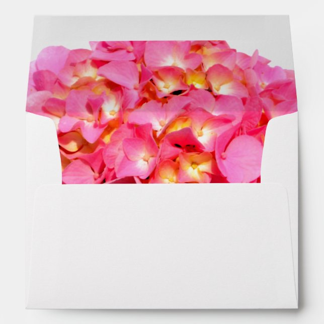 Elegant pink floral pink hydrangea  envelopes (Back (Bottom))