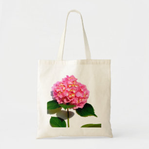Elegant pink floral pink hydrangea tote bag